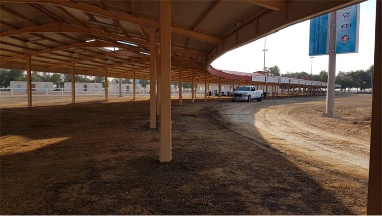 Vast shelters for the rest of horses during the hold times